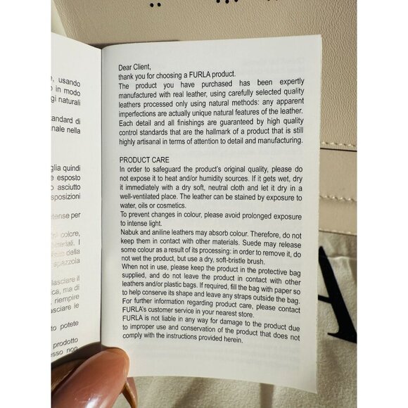 Furla‎ Reale North South Large Convertible Leather Tote Creamy Beige - Picture 15 of 16